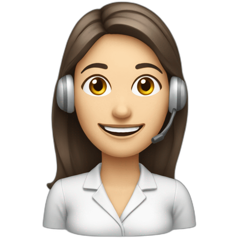 Mujer contact center sonriendo emoji