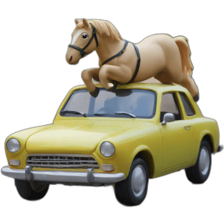 Cheval sur voiture emoji