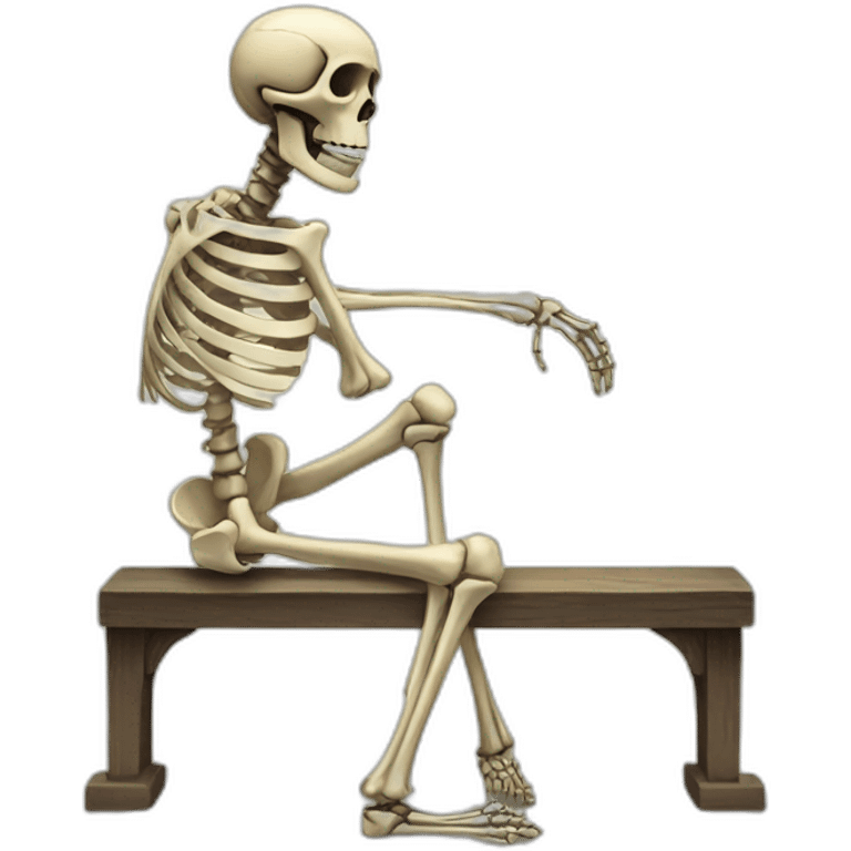 A skeleton waiting emoji