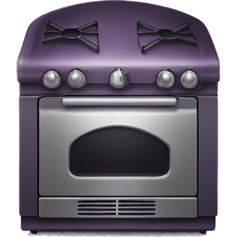 Realistic metallic dark purple oven isolated.  emoji