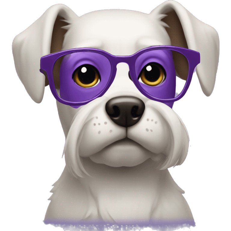 add purple glasses to purple dog  emoji