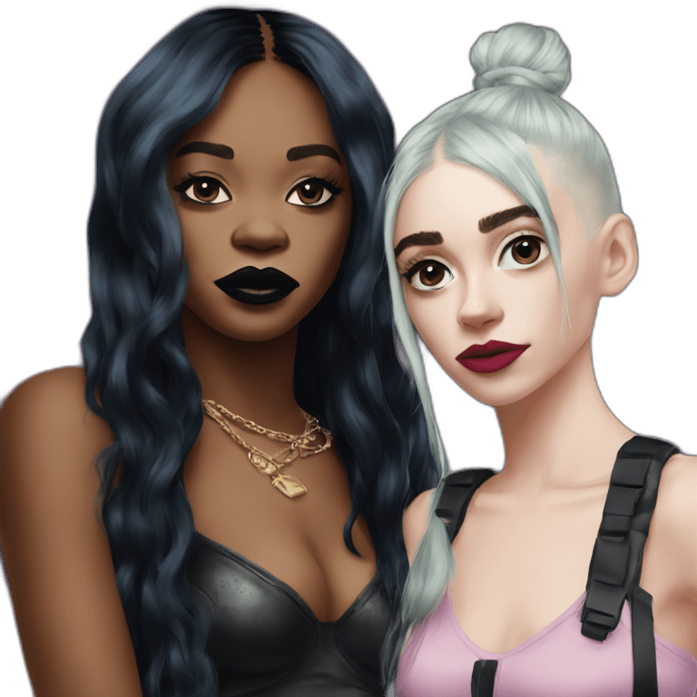 azealia banks and Grimes emoji