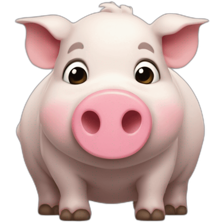 Un gros cochon qui fais un doigt d’honneur emoji