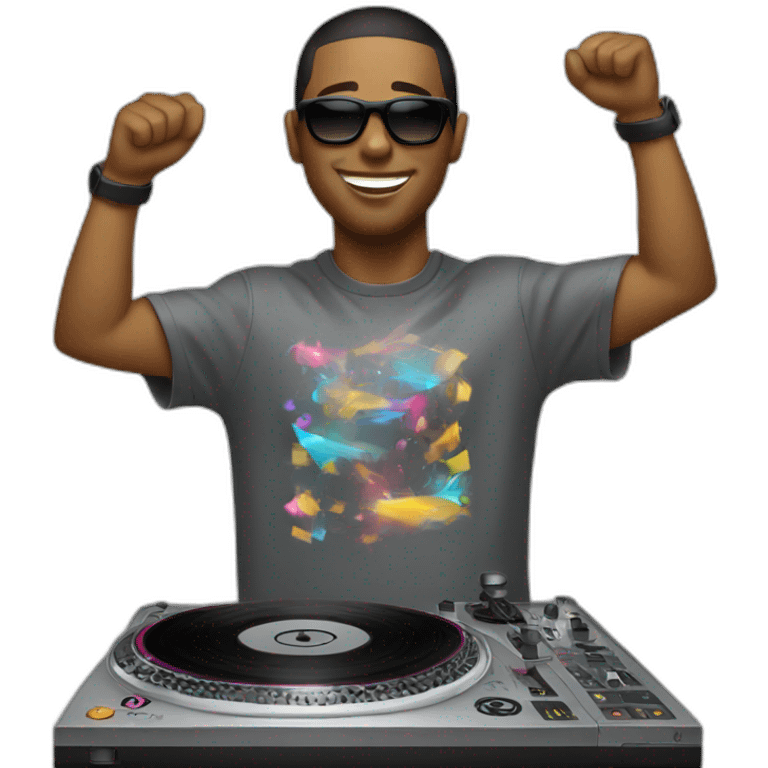 dj spinning music emoji