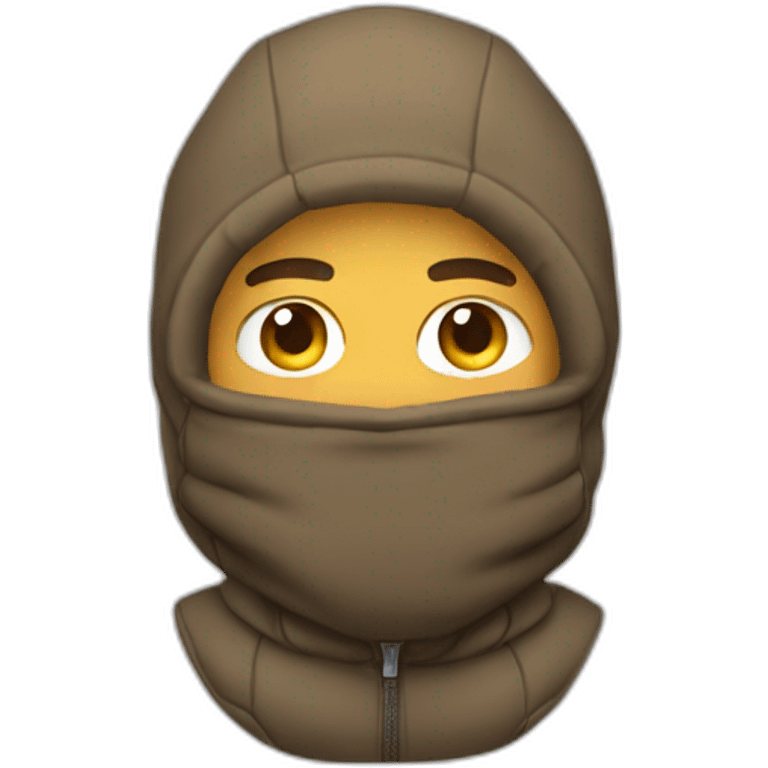 guy with a tan  balaclava with bear ears and puffer jacket  emoji