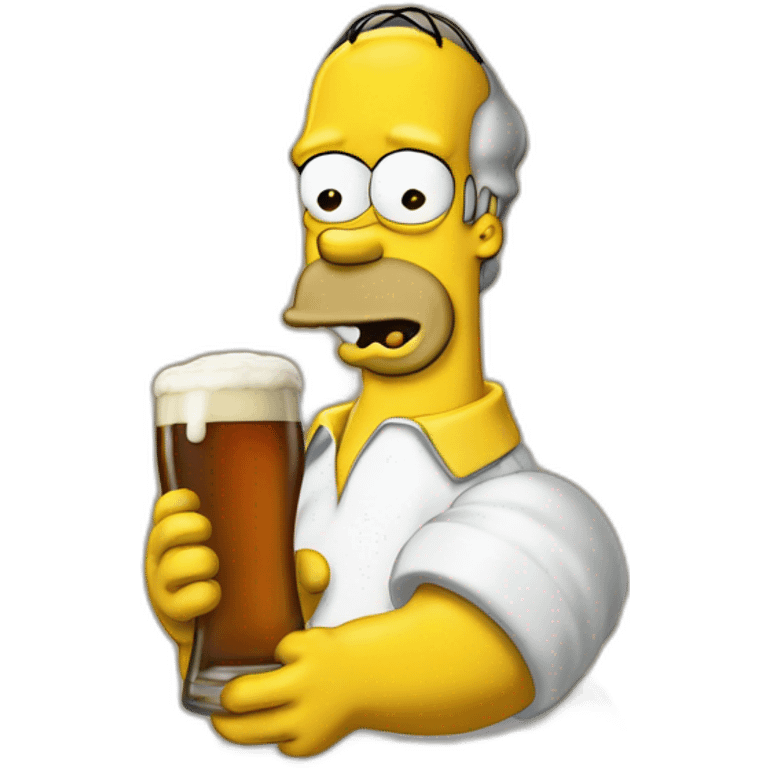 Homer Simson buvant une biere emoji