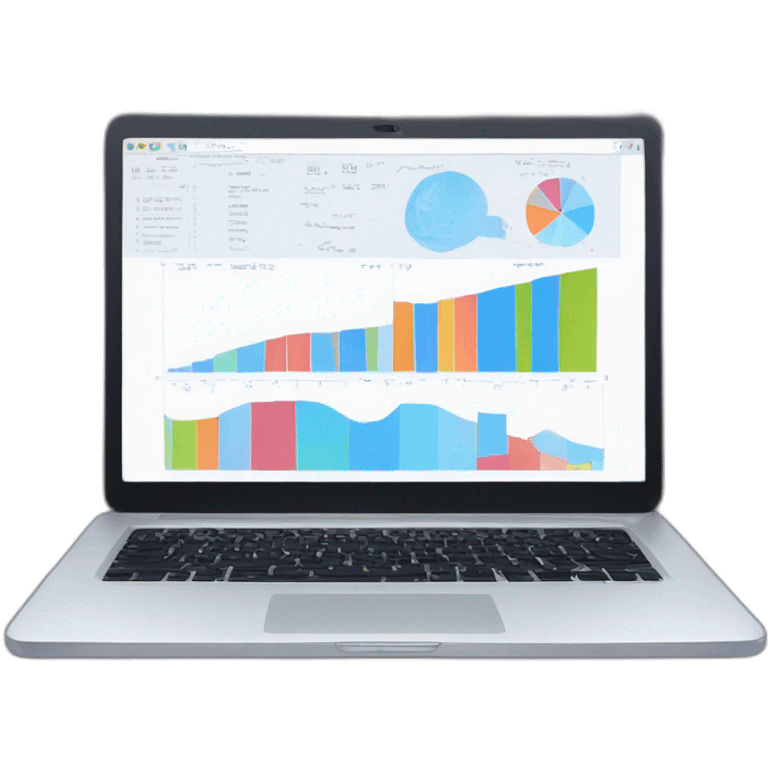 laptop with charts emoji