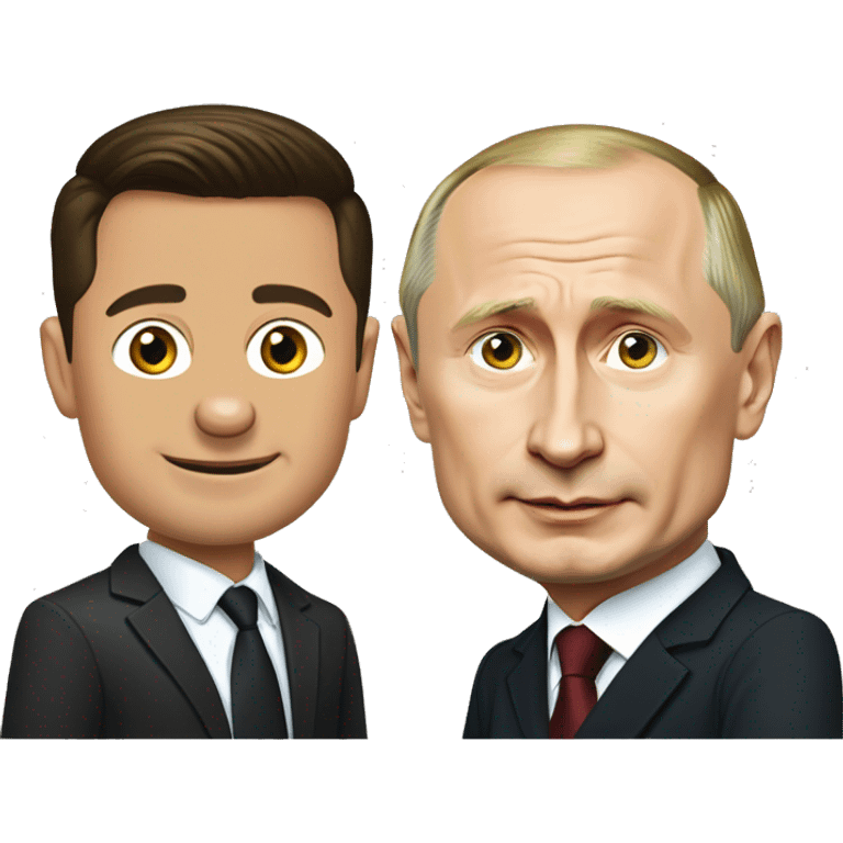 Volodymyr Zelenskyi  and Vladimir Putin  emoji