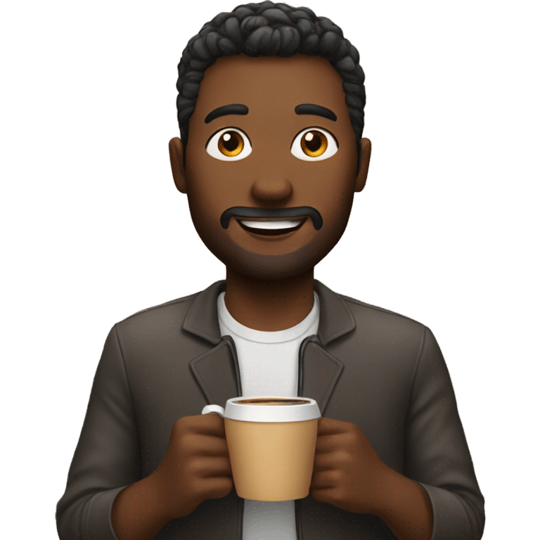 Man with coffee emoji