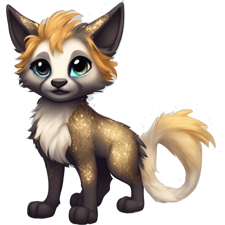 Cool cute Kawaii edgy fantasy animal sparkle fursona Fionbri by griffsnuff & LiLaiRa & Falvie full body emoji