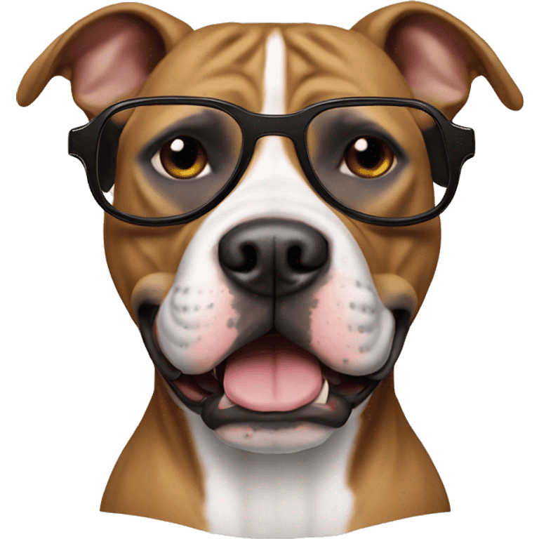 perro pitbull cn cadena y gafas emoji