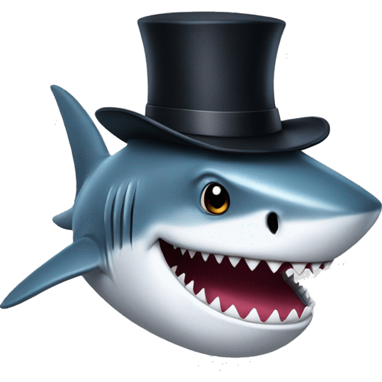 Shark with a top hat emoji