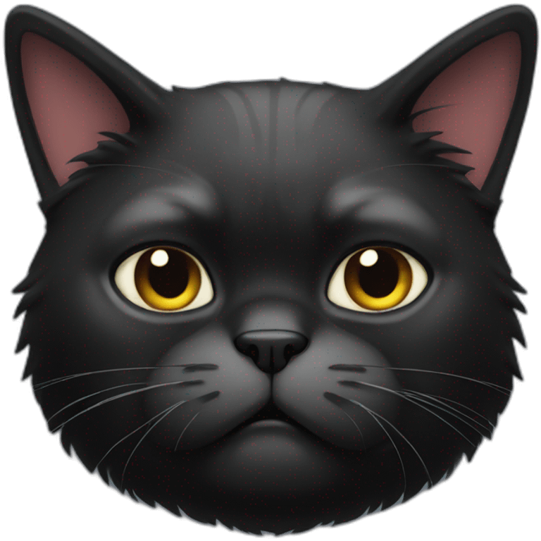 grumpy black cat emoji