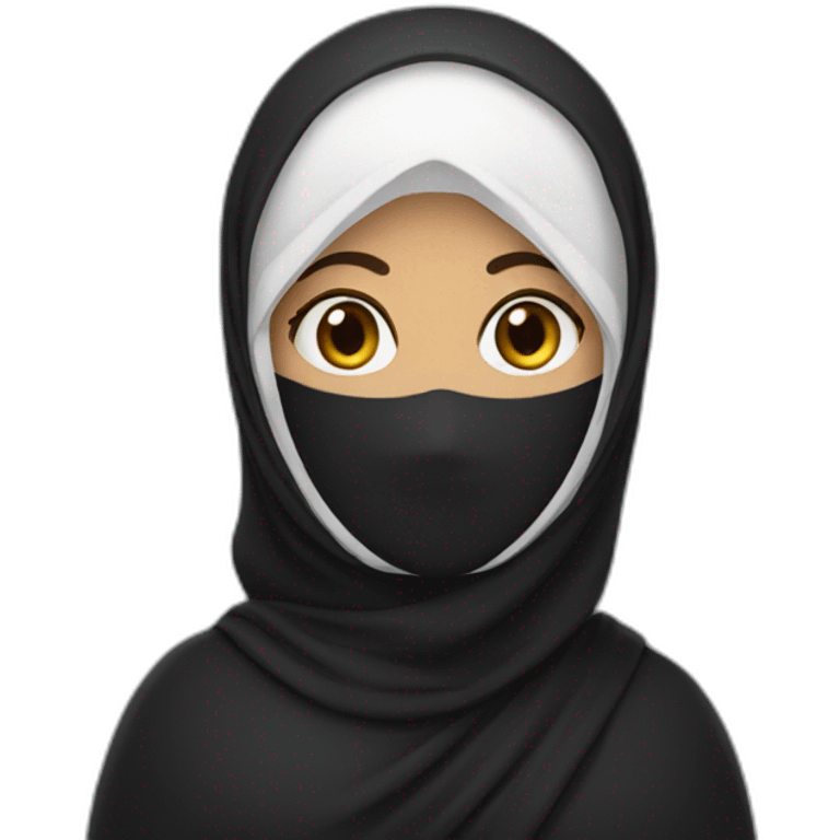 Character wamen wearing black hujab emoji