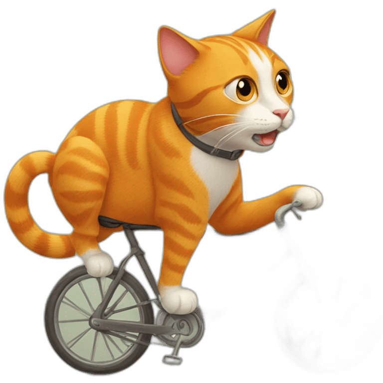 orange cat riding a bike emoji