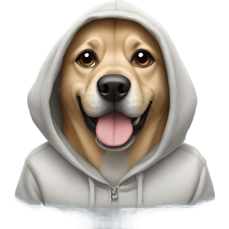 Dog wearing hoodie  emoji