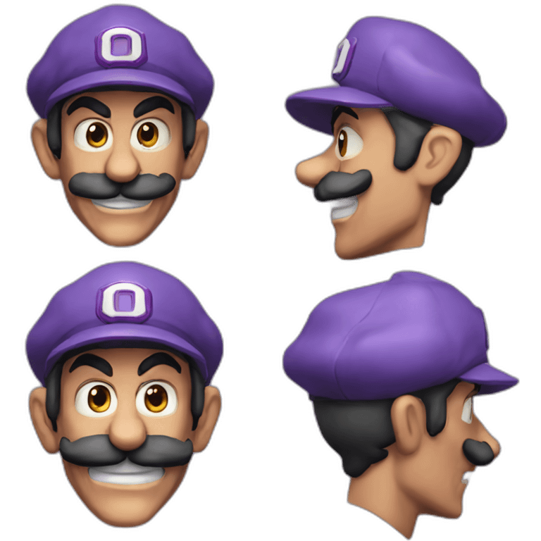 Hyperrealistic Waluigi emoji