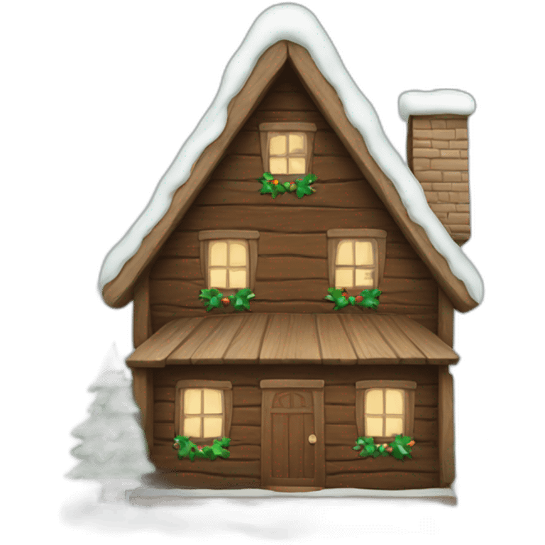 wooden house christmas emoji