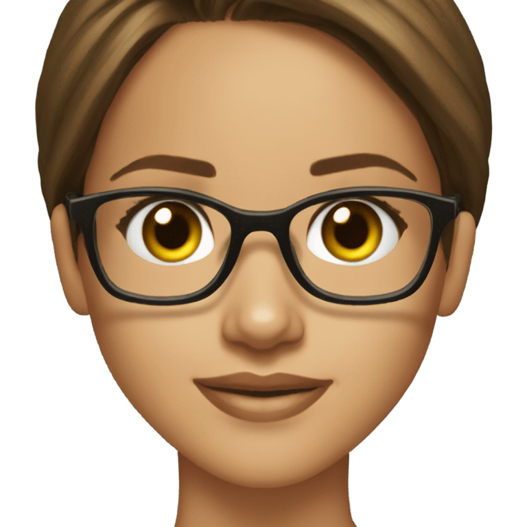 Jessica alba with glasses and brown hair  emoji