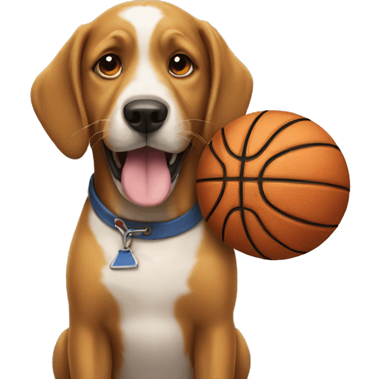 Dog playing basketball  emoji