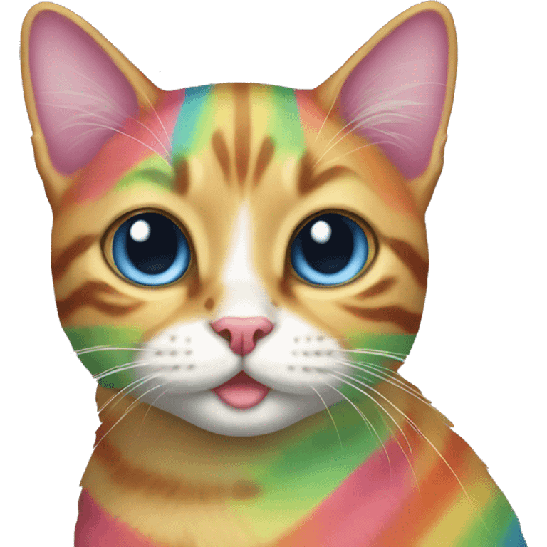 rainbow stripe cat emoji