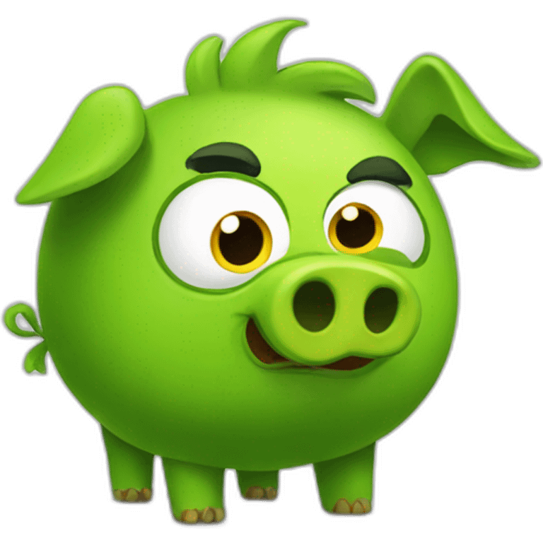 green pig angrybird emoji