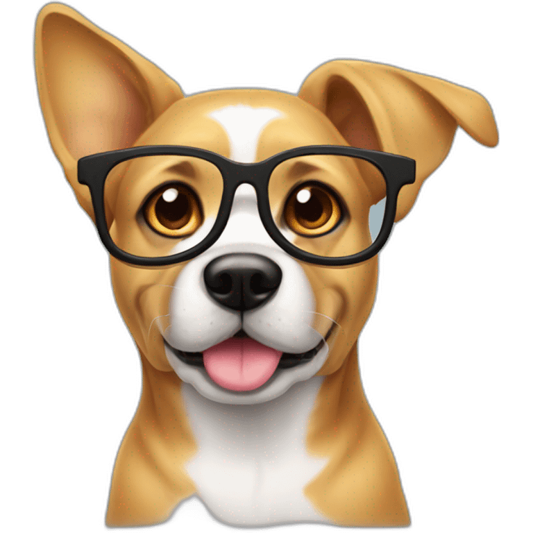 Chien avec des lunettes emoji