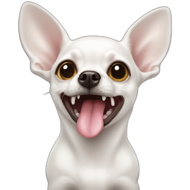 white chihuahau tongue out emoji