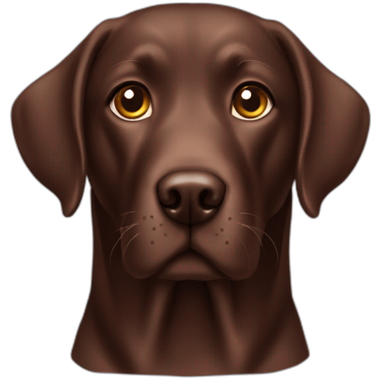 Chocolate Labrador with erect ears emoji