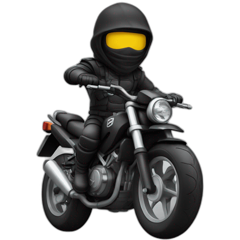 Ninja sur une moto emoji