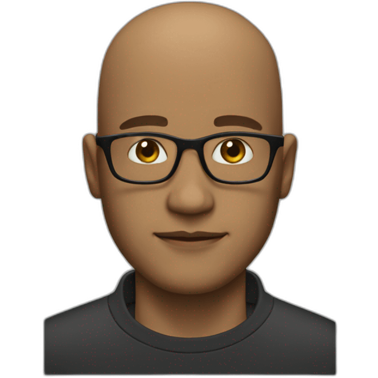 bald man square glasses and light beard emoji