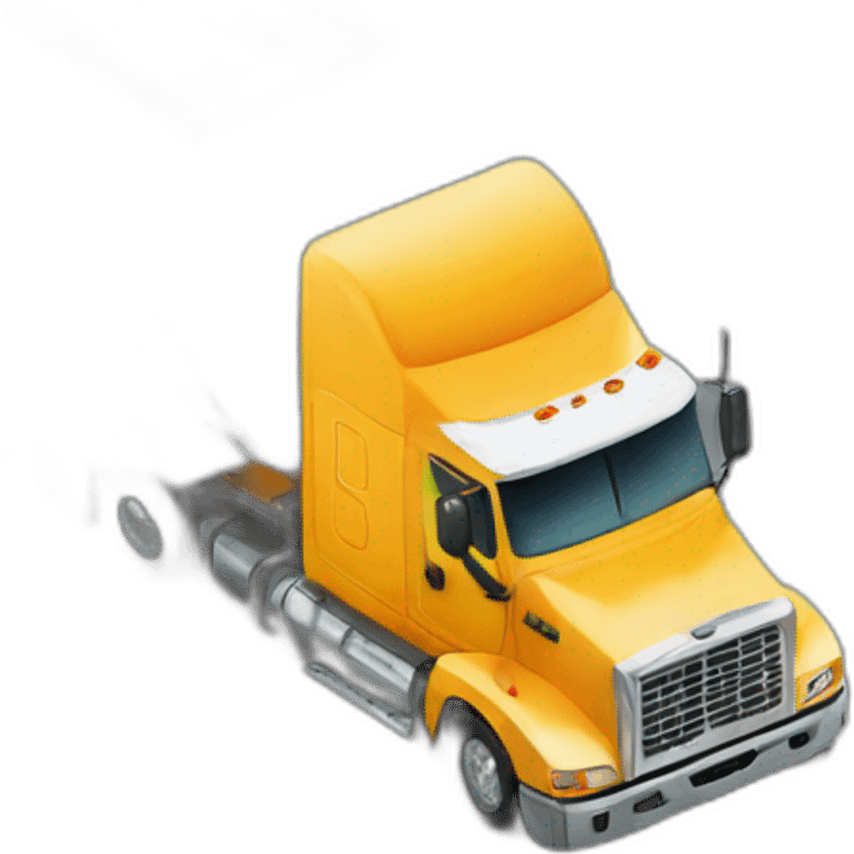 big industrial truck with a trailer seen from top emoji