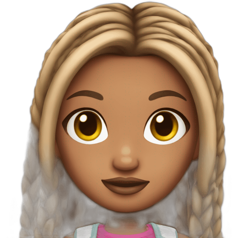 bratz doll with long braids emoji