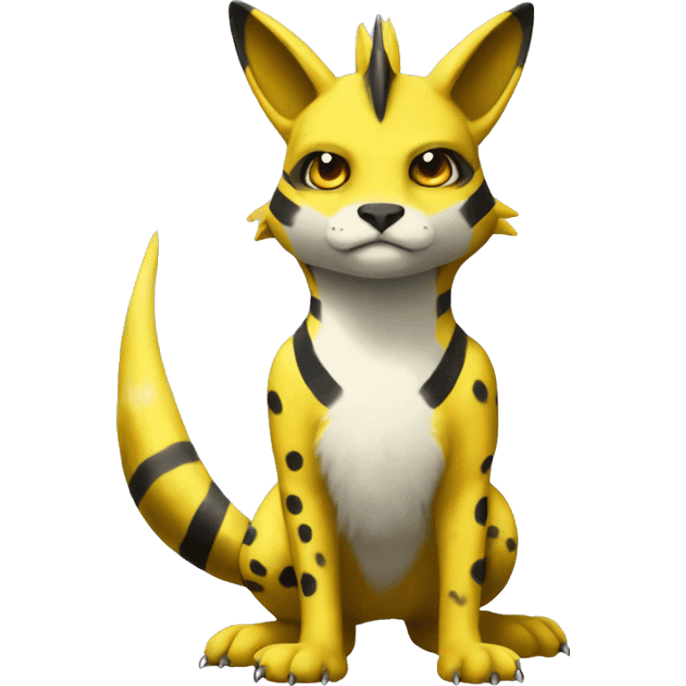 Lombax-Renamon full body with stripes and spots emoji