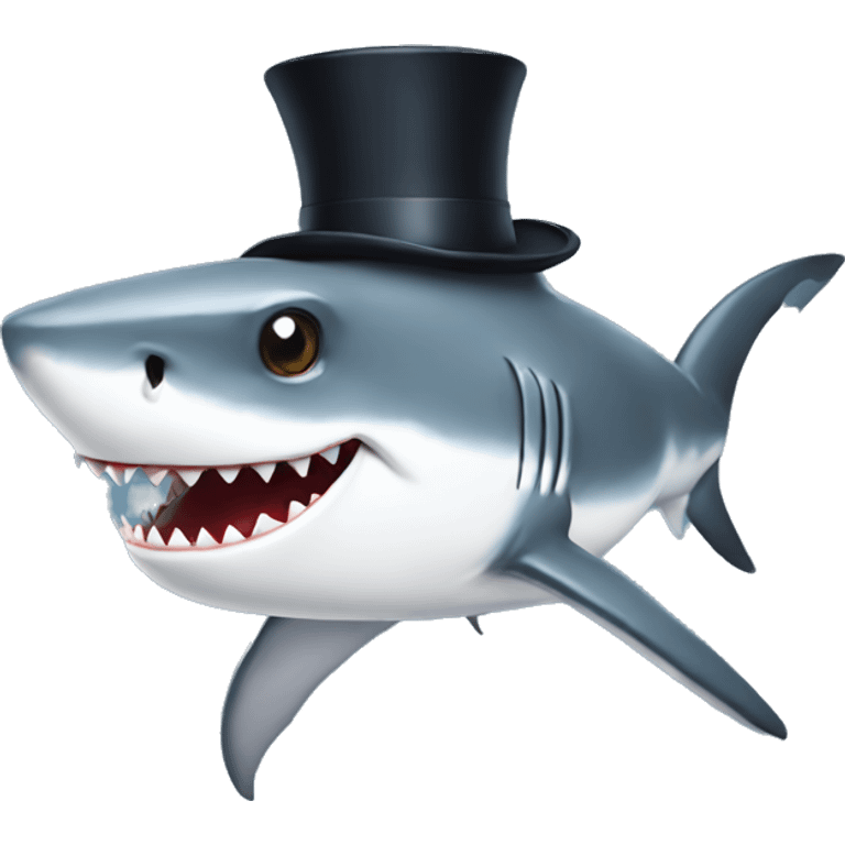 shark with a tophat emoji