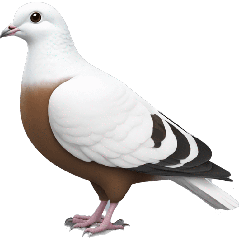 white and brown pigeon emoji