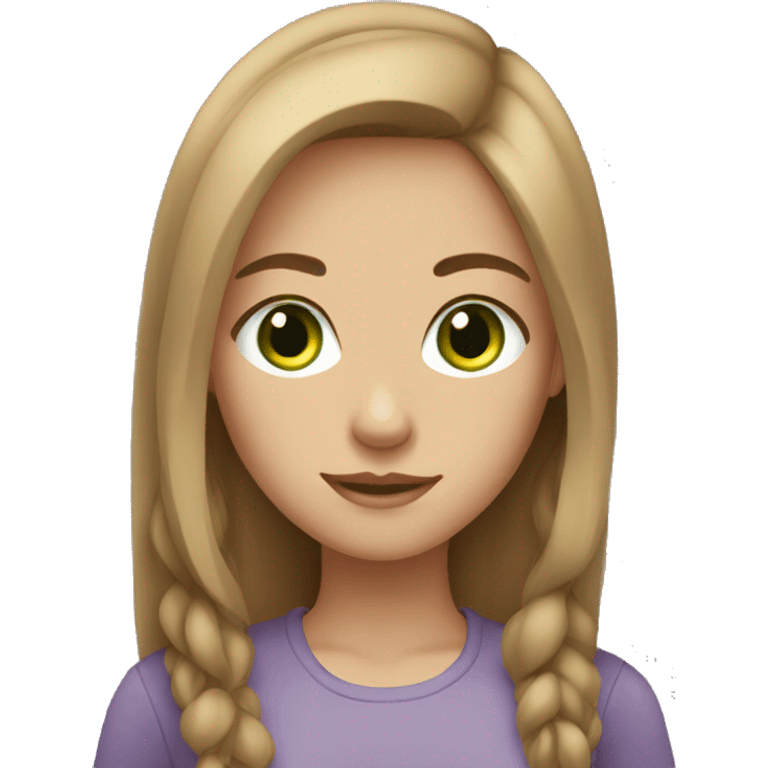 Light brown hair green eyes girl emoji