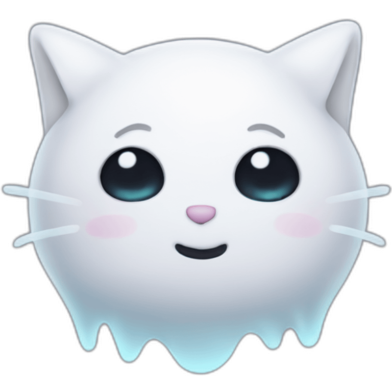 Cute ghost with cat ears emoji