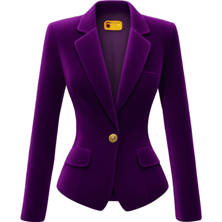 Realistic isolated dark plum purple velvet feminine fashion blazer jacket.  emoji