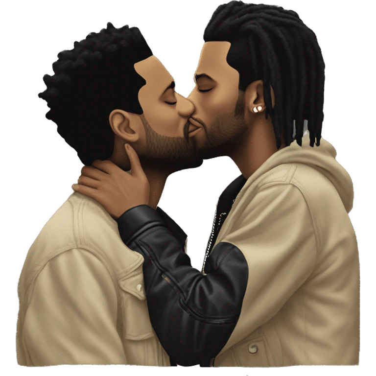 the weeknd kissing travis scott emoji