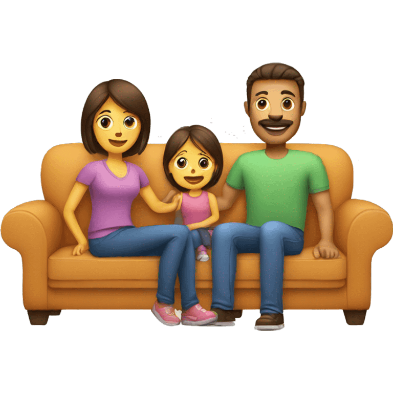 mom and dad and kid on couch emoji