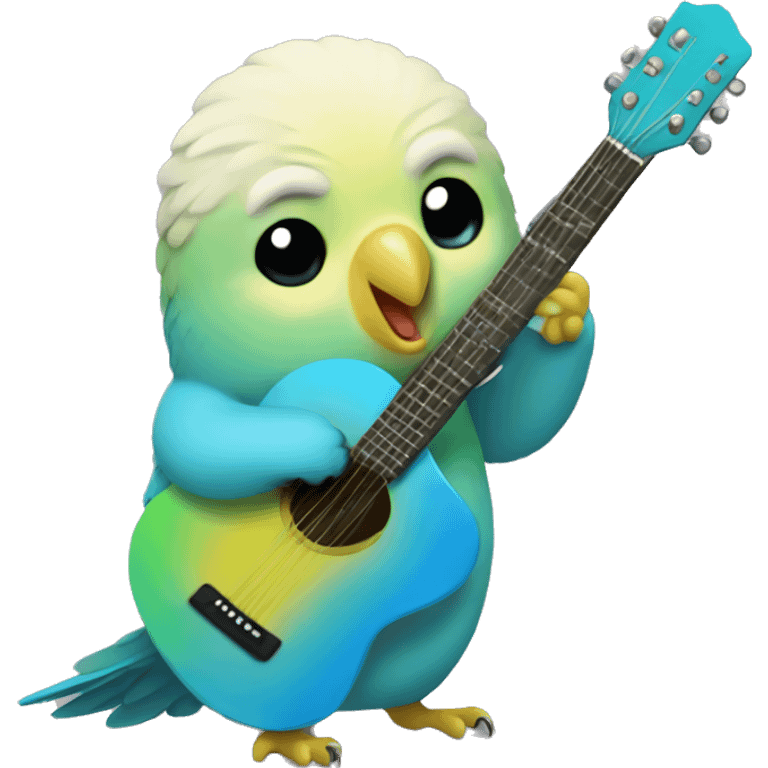 Budgie playing guitar emoji