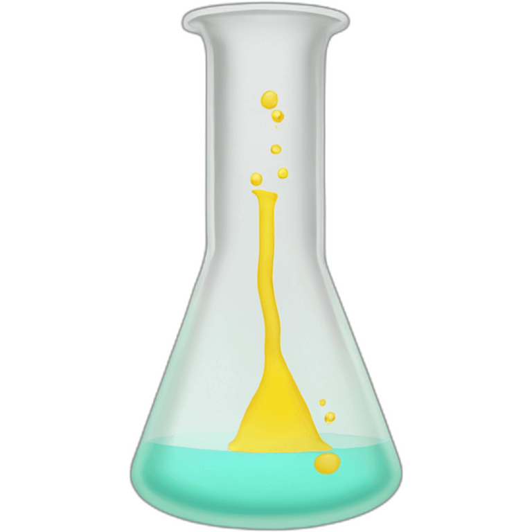 beaker with faint yellow fluid without face emoji