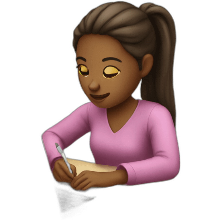 girl-writing-with-macbook emoji