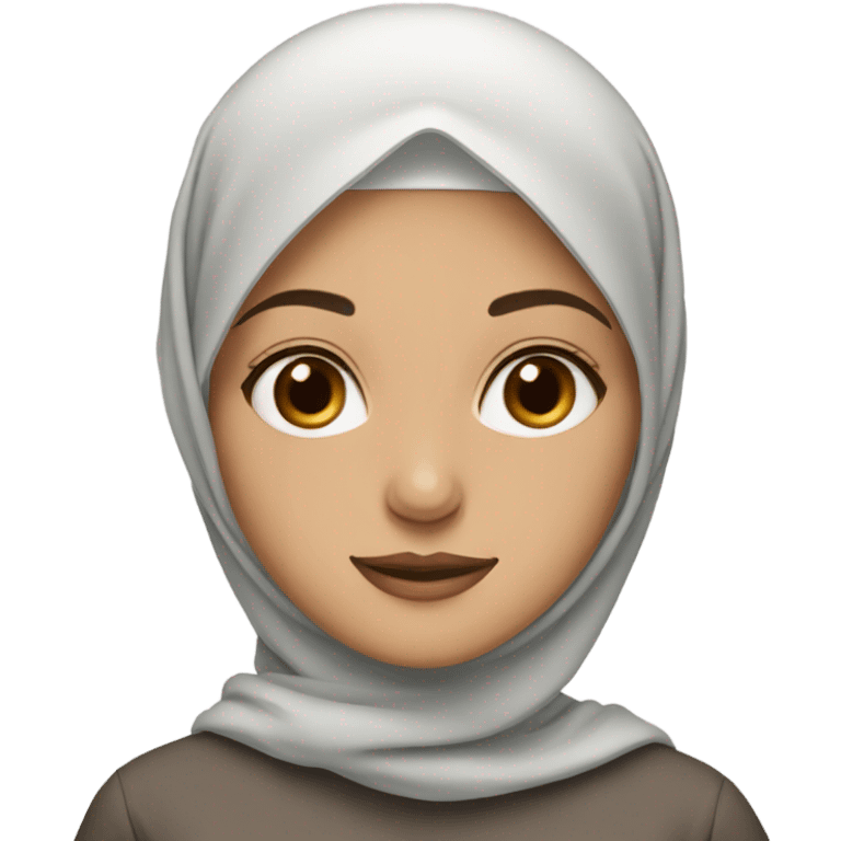 Hijabi girl with fair skin and brown eyes emoji