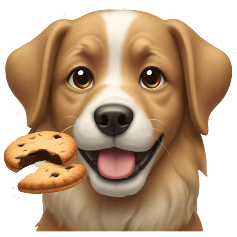 Dog eating a cookie emoji