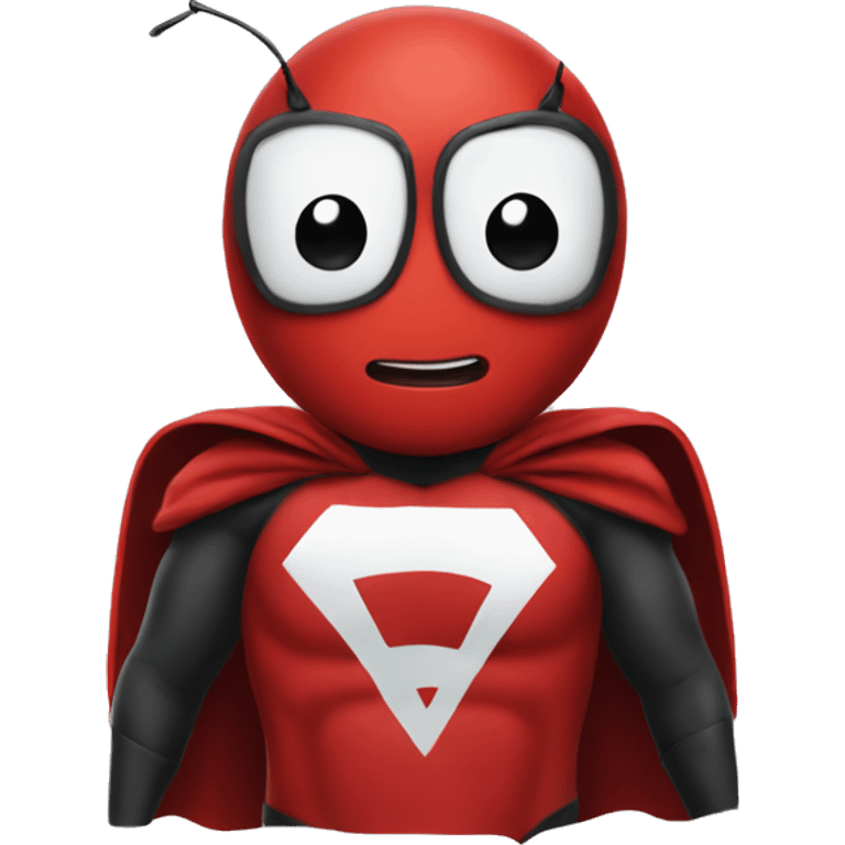 Ant with superhero red attire emoji