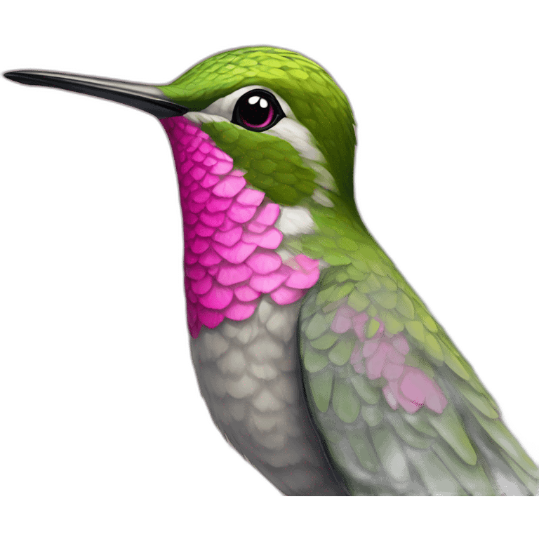 Hummingbird with pink eye lashes emoji