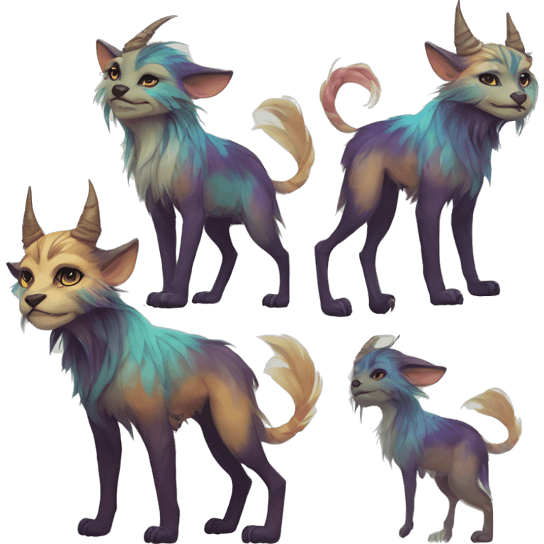 Colorful vernid fantasy creature LiLaiRa GriffSnuff Kamirah Falvie whiskers paws full body emoji