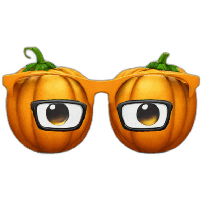 Pumpkin with glasses  emoji